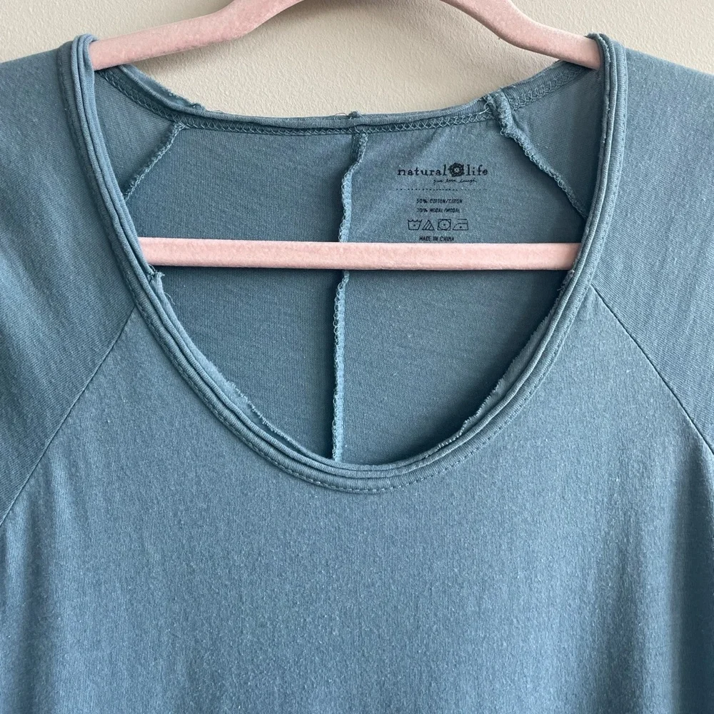 NATURAL LIFE Blue Solid Ombre Mini Dress